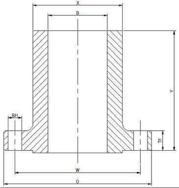 ASME B165 Long Weld Neck Flange Class 150 Dimensions Drawing ASME B165 Long Weld Neck Flange Class 150 Dimensions Drawing